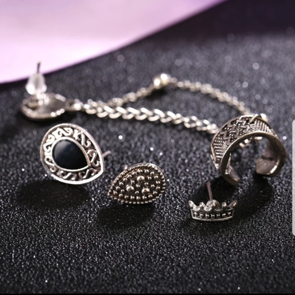 *Daphne * Cuff and Post Chain Earring - Picture 3 of 5